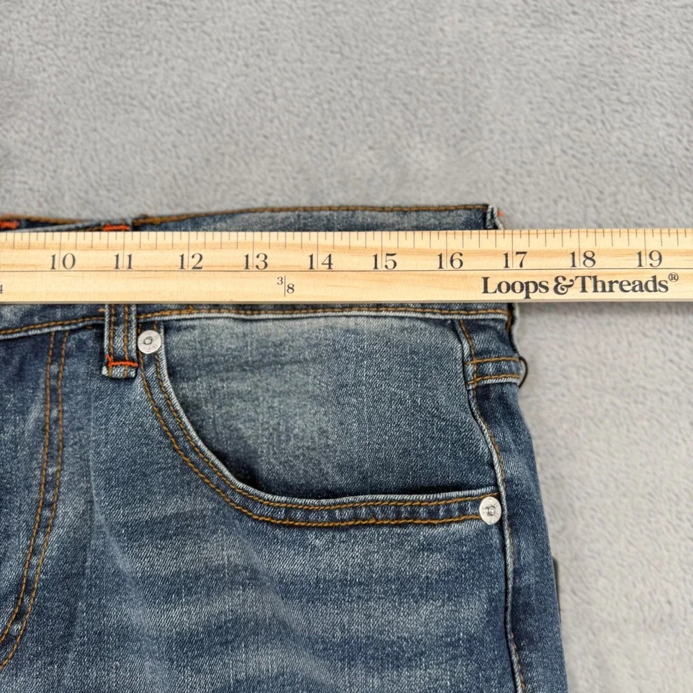 True Religion Ricky Flap Straight‎ Jeans Medium Cuzzy Firefade Wash Mens Size 31